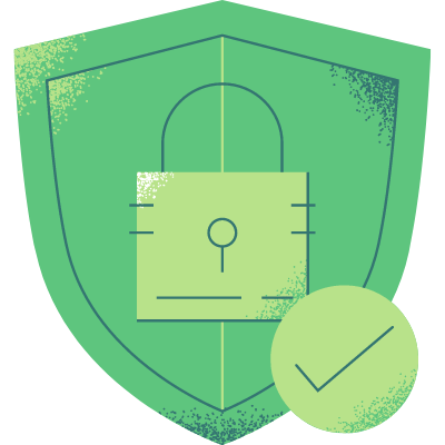 Shield and Lock and Checkmark